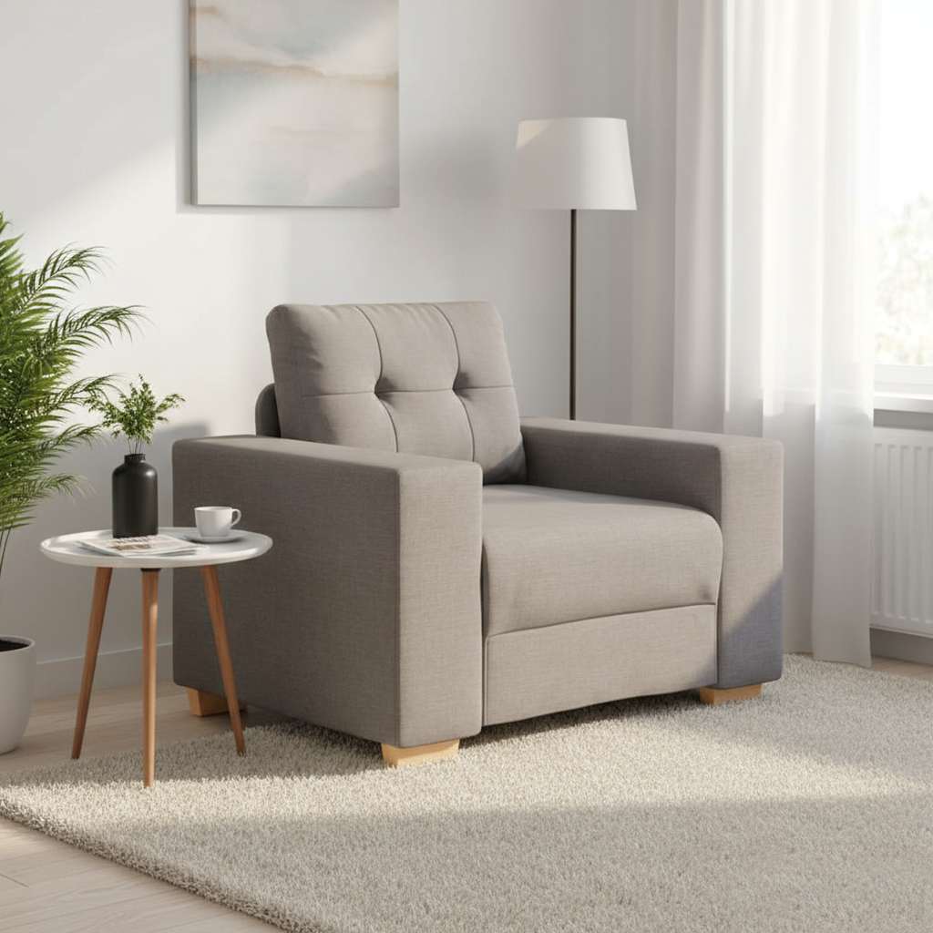 vidaXL Fotel, taupe, 100x78x80 cm, obity tkaniną
