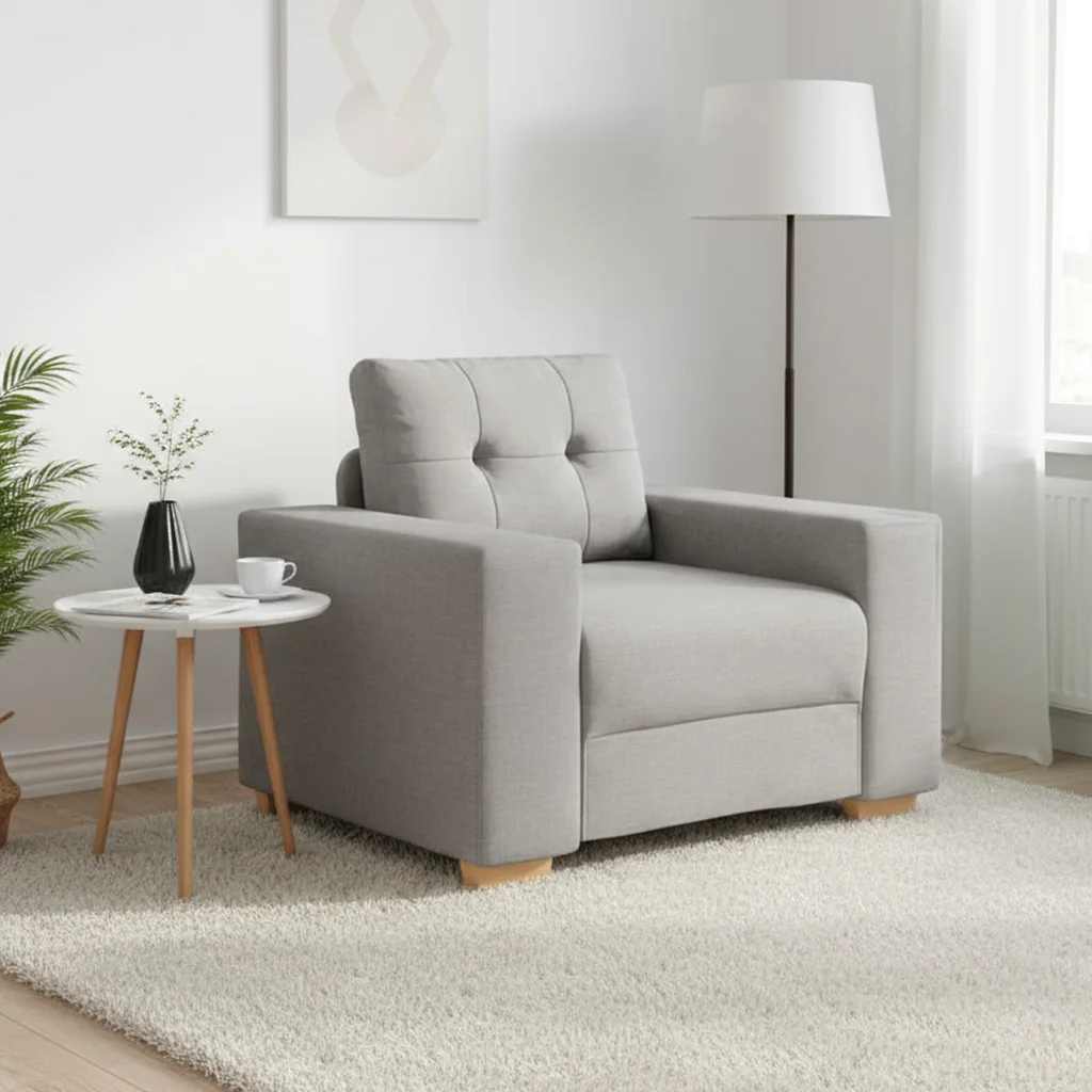 vidaXL Sofa Fotel, szary chmurowy, 100x78x80 cm, obity tkaniną