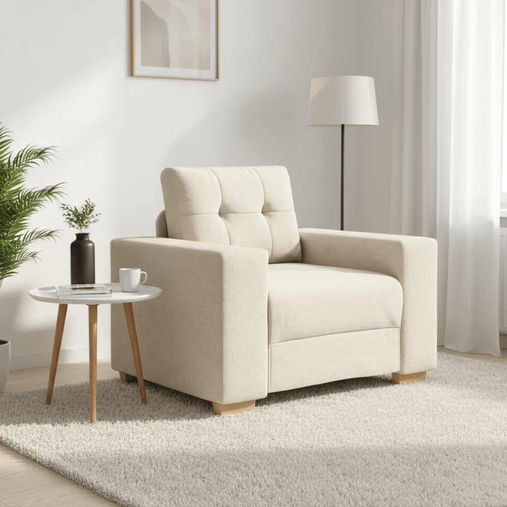vidaXL Fotel obity lnem 100x78x80 cm
