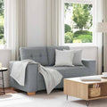 vidaXL Sofa dwuosobowa, jasnoszara, 160x77x82 cm, tkanina
