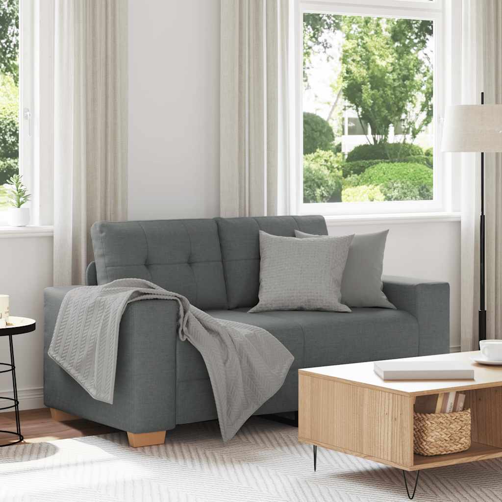 vidaXL Sofa dwuosobowa, ciemnoszara, 160x77x82 cm, tkanina