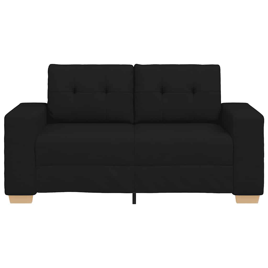 vidaXL Sofa dwuosobowa, czarna, 160x77x82 cm, tkanina