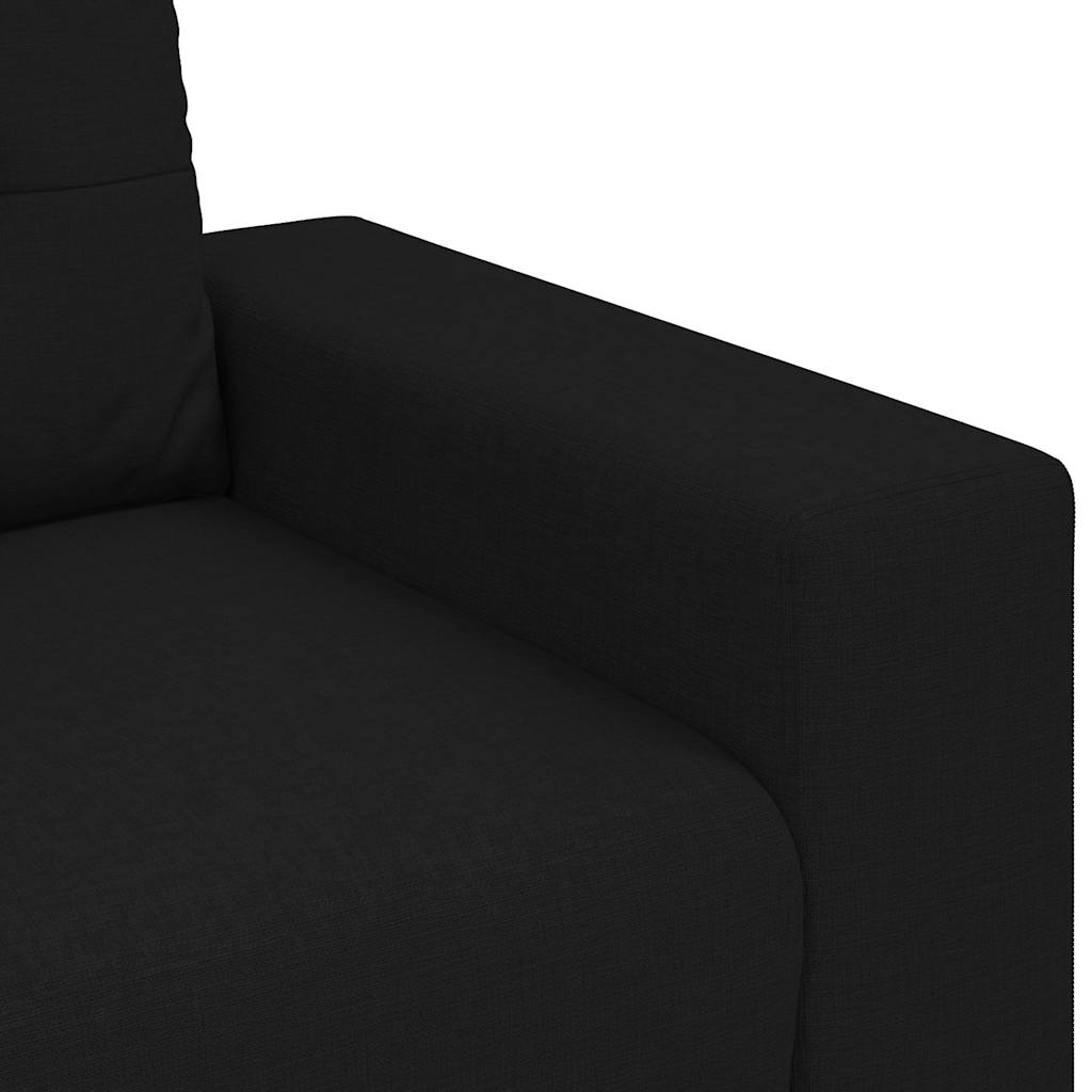 vidaXL Sofa dwuosobowa, czarna, 160x77x82 cm, tkanina