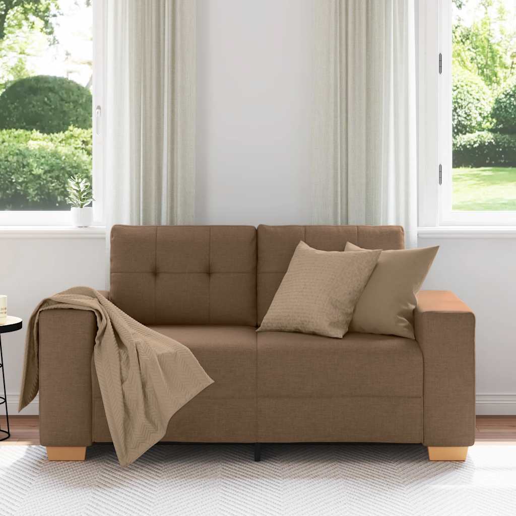 vidaXL Sofa dwuosobowa, brązowa, 160x77x82 cm, tkanina