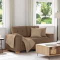 vidaXL Sofa dwuosobowa, brązowa, 160x77x82 cm, tkanina