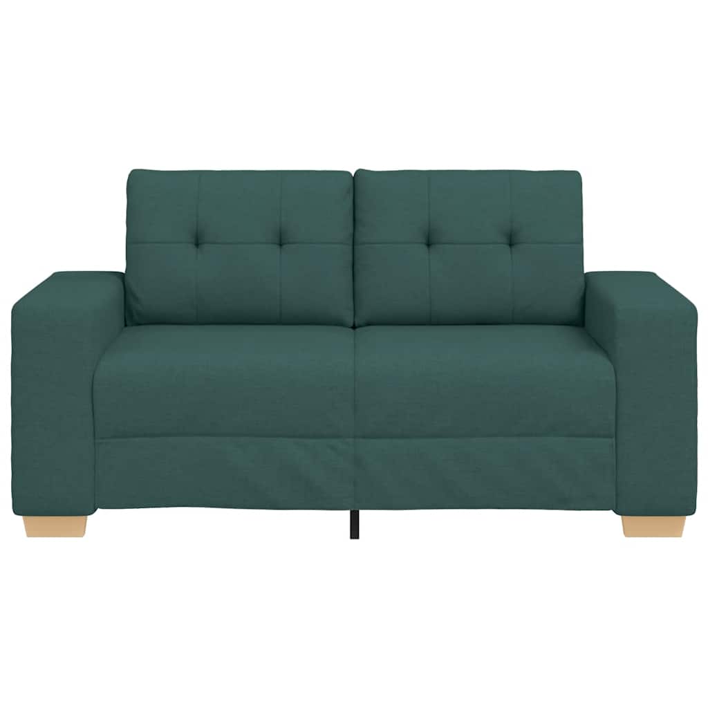 vidaXL Sofa dwuosobowa, ciemnozielona, 160x77x82 cm, tkanina
