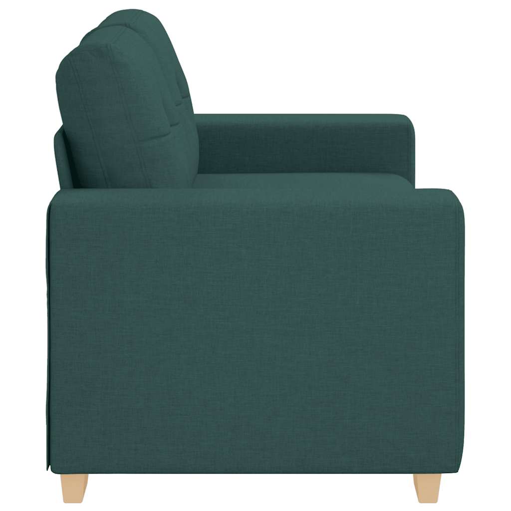 vidaXL Sofa dwuosobowa, ciemnozielona, 160x77x82 cm, tkanina