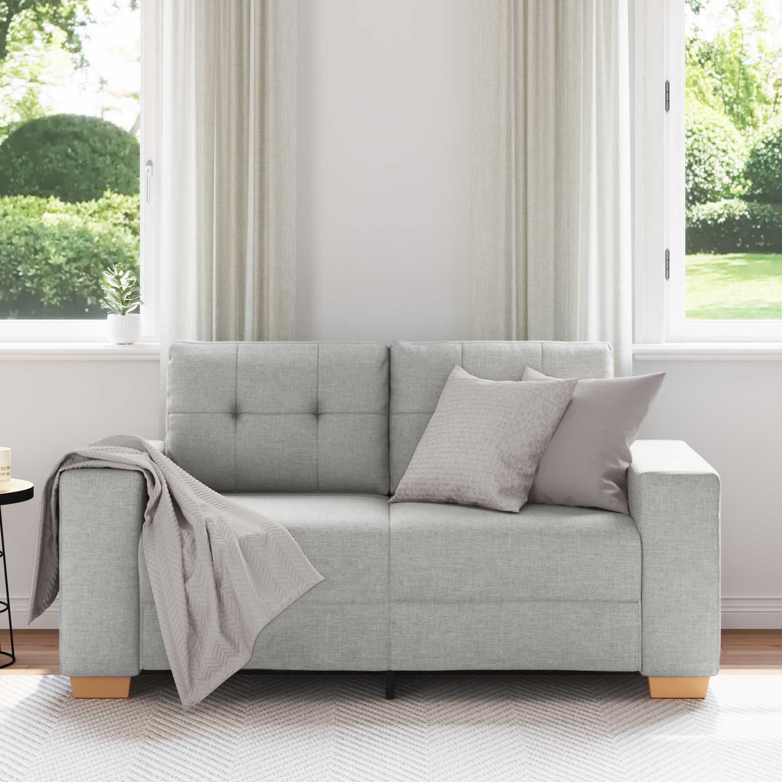 vidaXL Sofa dwuosobowa Szary chmur 160 cm tkanina