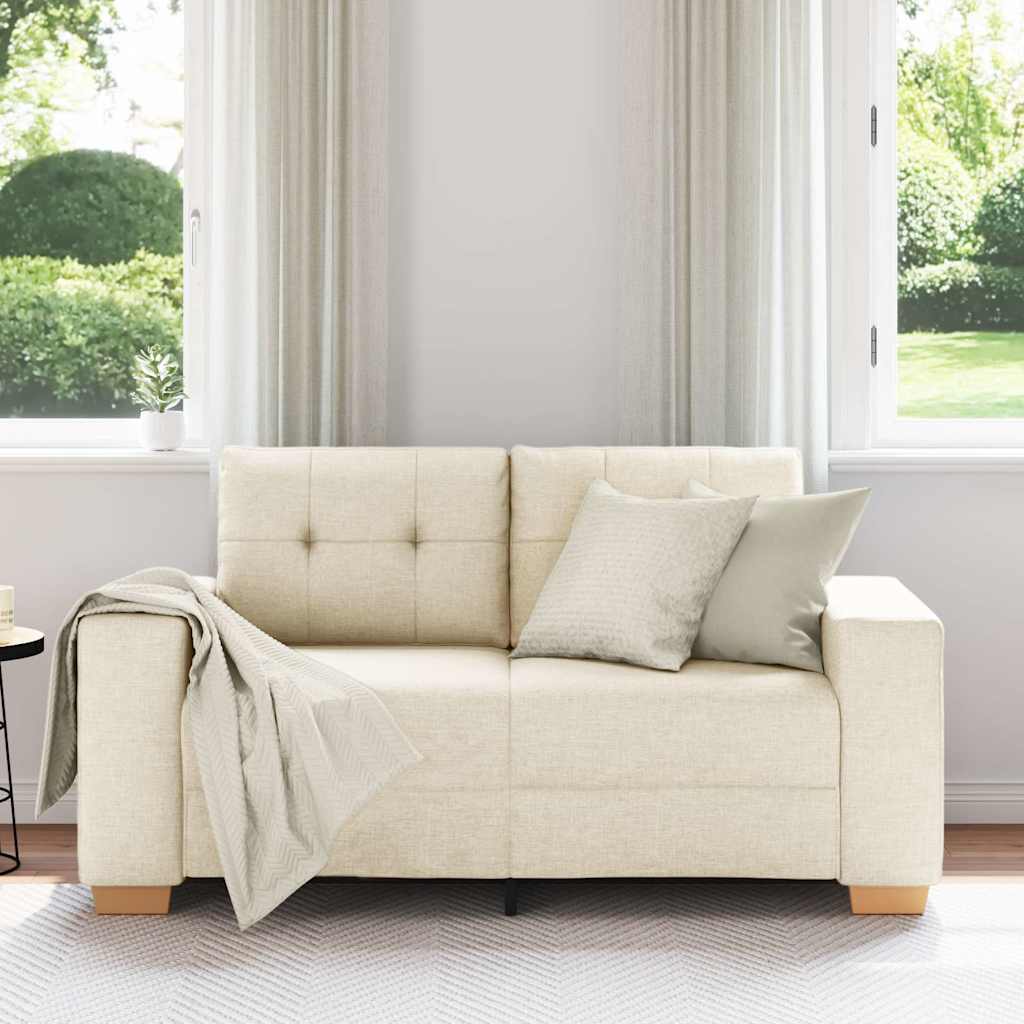 vidaXL Sofa dwuosobowa obity lnem, 160x77x82 cm