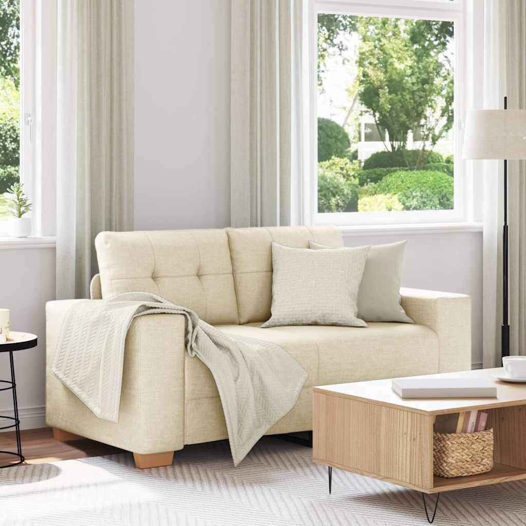 vidaXL Sofa dwuosobowa obity lnem, 160x77x82 cm