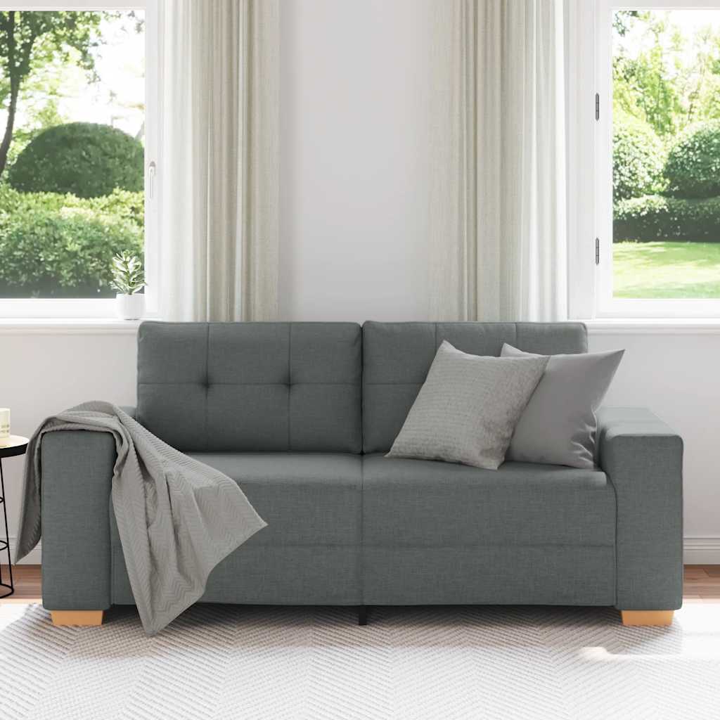 vidaXL Sofa dwuosobowa, ciemnoszara, 180x77x82 cm, tkanina
