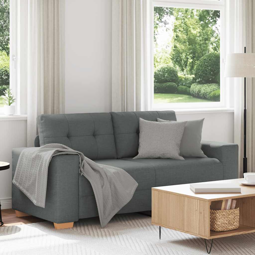 vidaXL Sofa dwuosobowa, ciemnoszara, 180x77x82 cm, tkanina