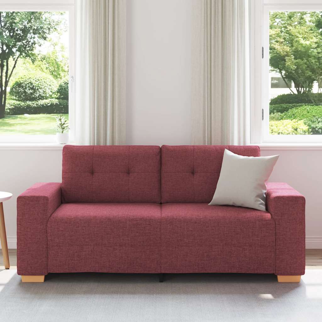 vidaXL Sofa dwuosobowa, wino czerwone, 180x77x82 cm, tkanina