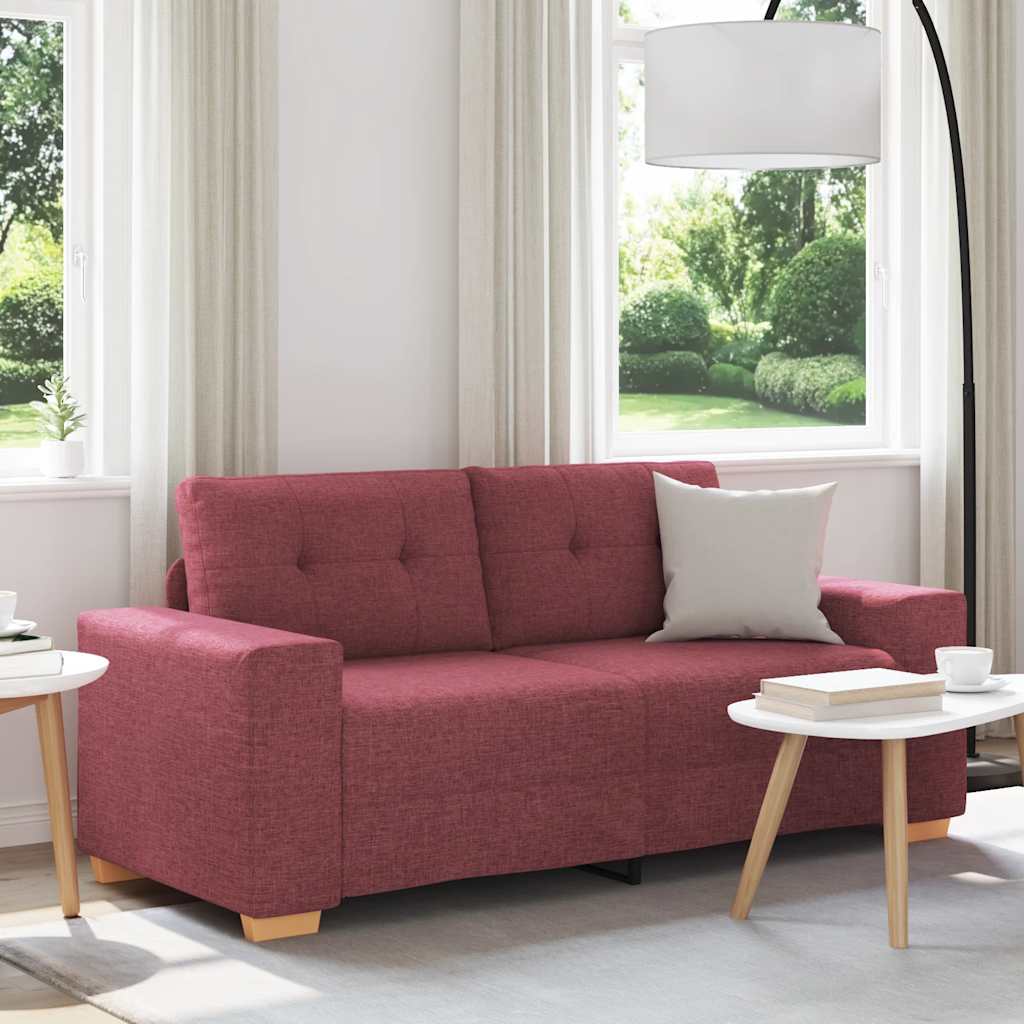 vidaXL Sofa dwuosobowa, wino czerwone, 180x77x82 cm, tkanina