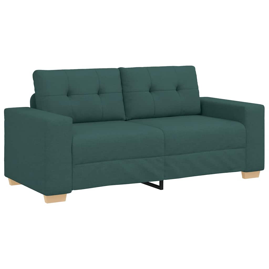 vidaXL Sofa dwuosobowa, ciemnozielona, 180x77x82 cm, tkanina
