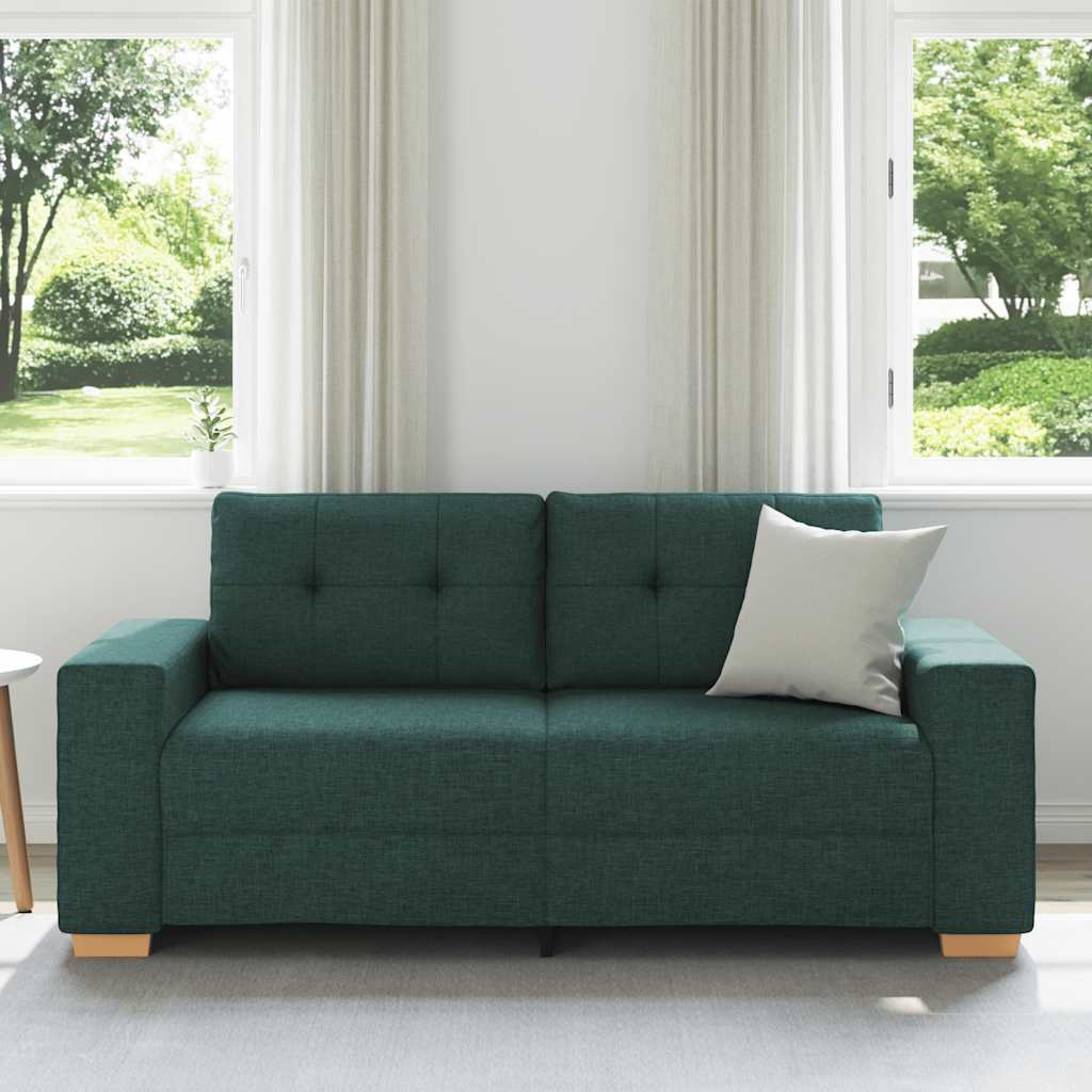 vidaXL Sofa dwuosobowa, ciemnozielona, 180x77x82 cm, tkanina