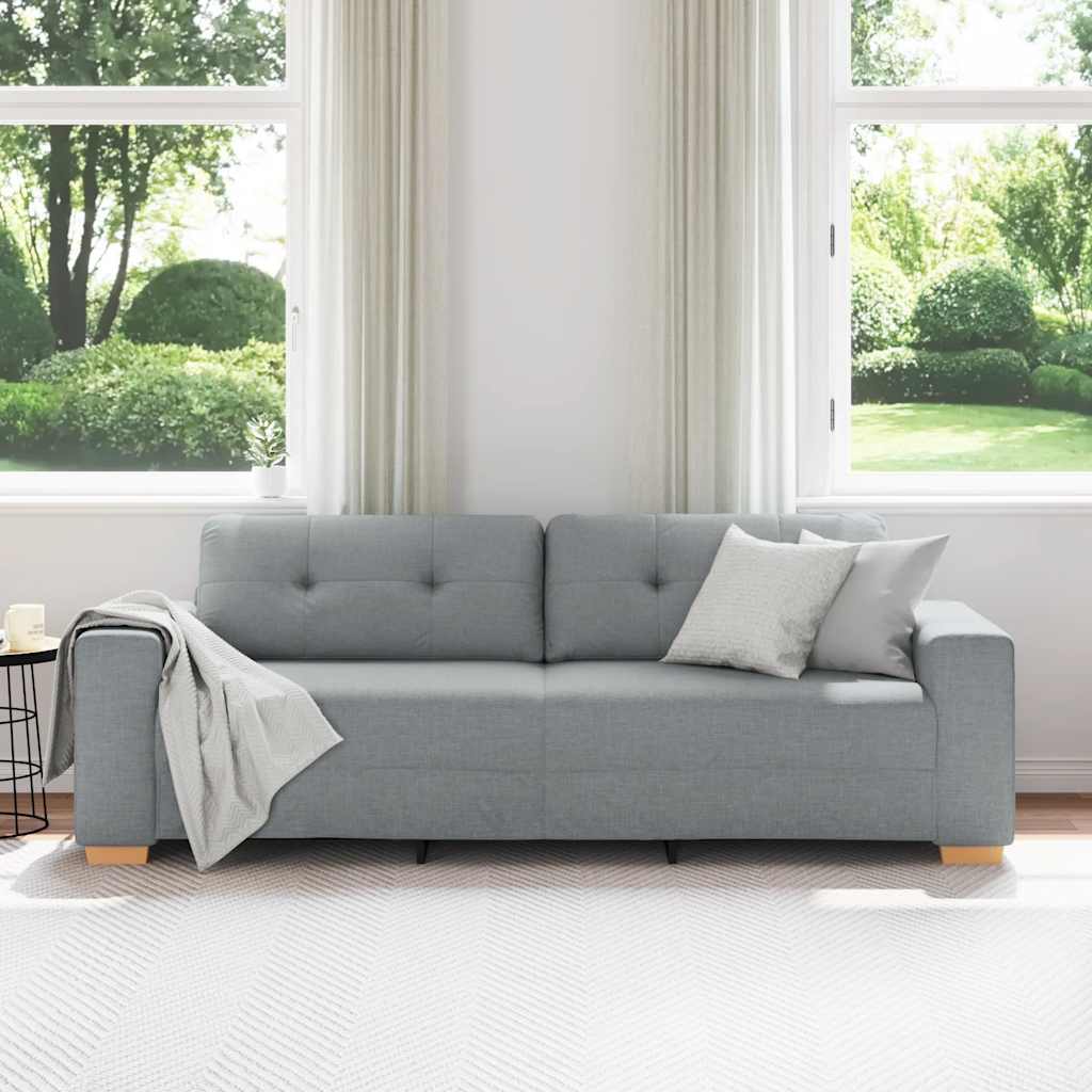 vidaXL Sofa 3-osobowa jasnoszara 220x78x80 cm Tkanina
