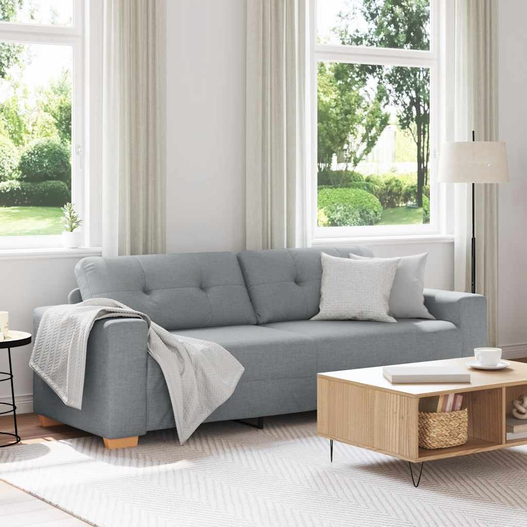 vidaXL Sofa 3-osobowa jasnoszara 220x78x80 cm Tkanina