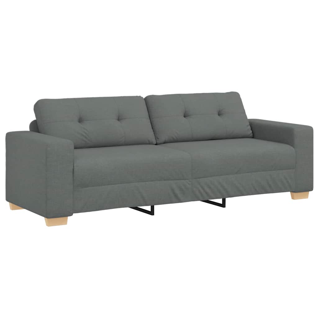 vidaXL Sofa 3-osobowa Ciemnoszara 220x78x80 cm Tkanina