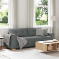 vidaXL Sofa 3-osobowa Ciemnoszara 220x78x80 cm Tkanina