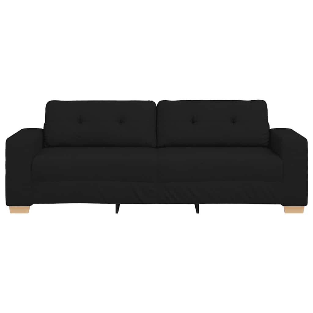vidaXL Sofa 3-osobowa Czarna 220x78x80 cm Tkanina