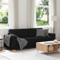 vidaXL Sofa 3-osobowa Czarna 220x78x80 cm Tkanina