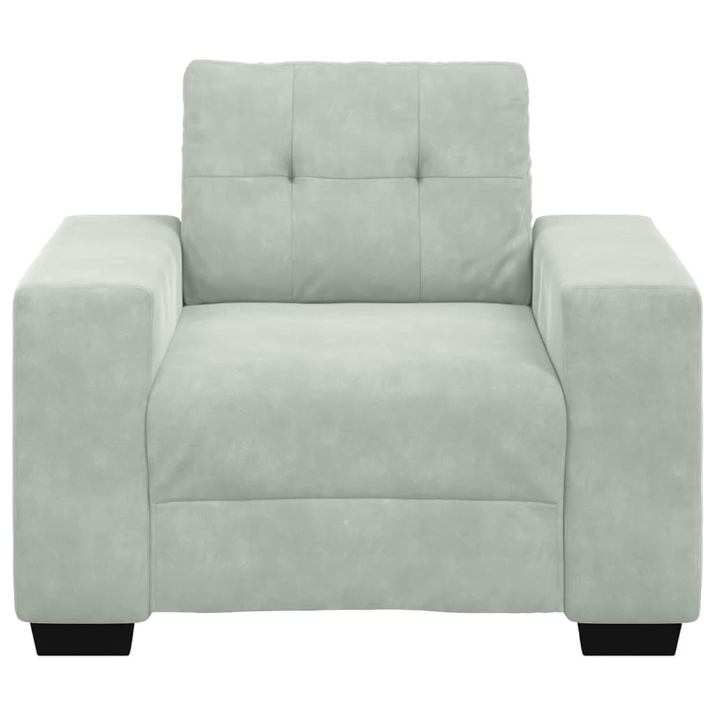 vidaXL Sofa Fotel Jasnoszary 100x78x80 cm Aksamit