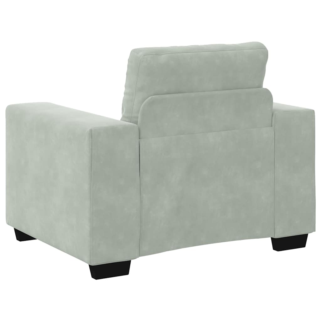 vidaXL Sofa Fotel Jasnoszary 100x78x80 cm Aksamit