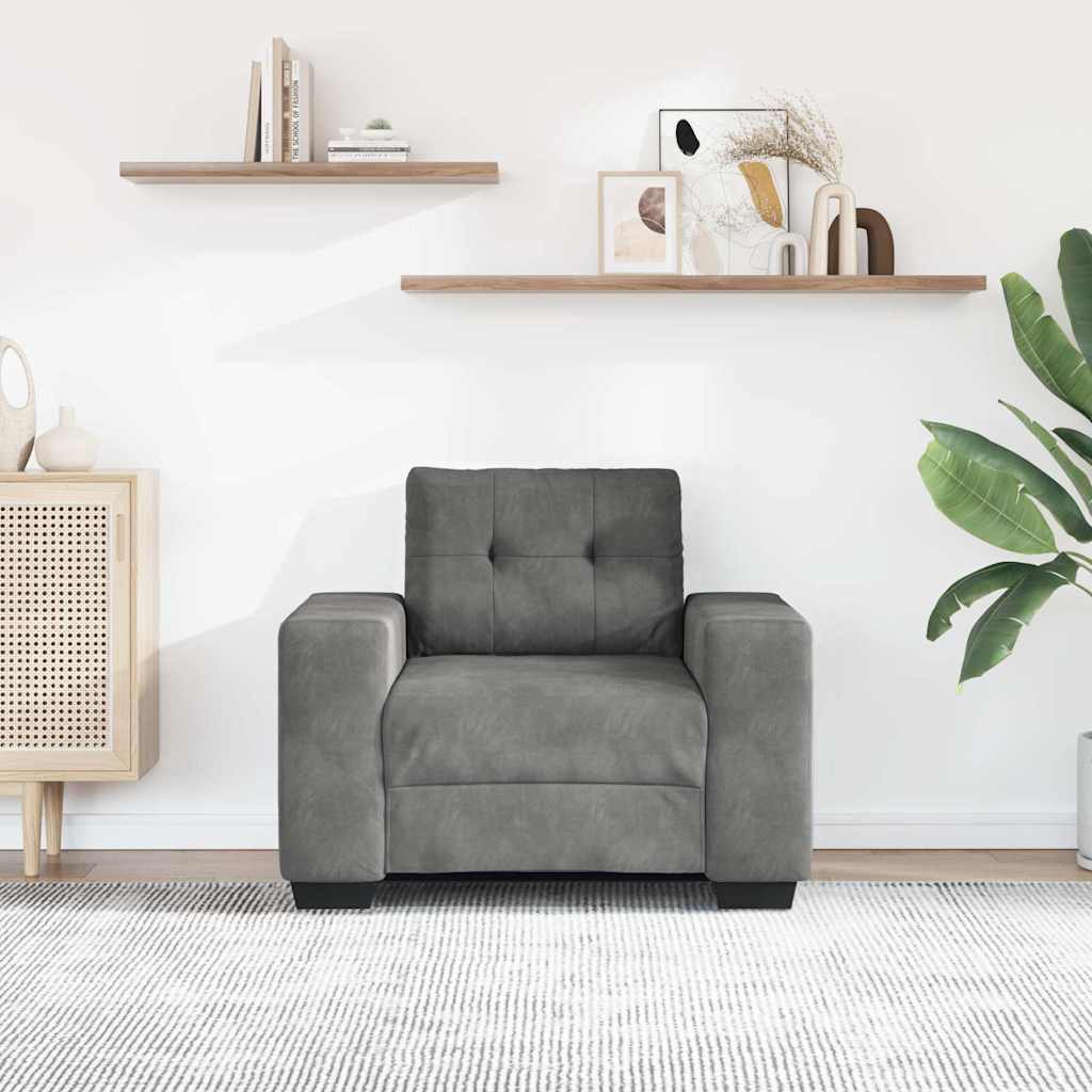 vidaXL Sofa Fotel Ciemnoszary 100x78x80 cm Aksamit