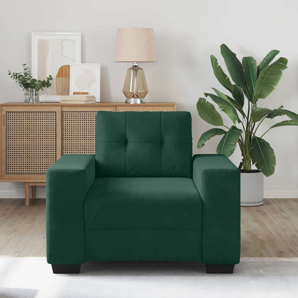 vidaXL Sofa Fotel Ciemnozielony 100x78x80 cm Aksamit