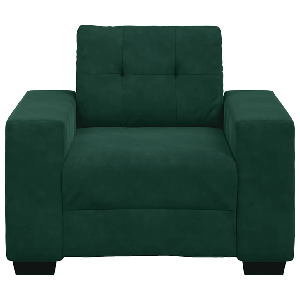vidaXL Sofa Fotel Ciemnozielony 100x78x80 cm Aksamit