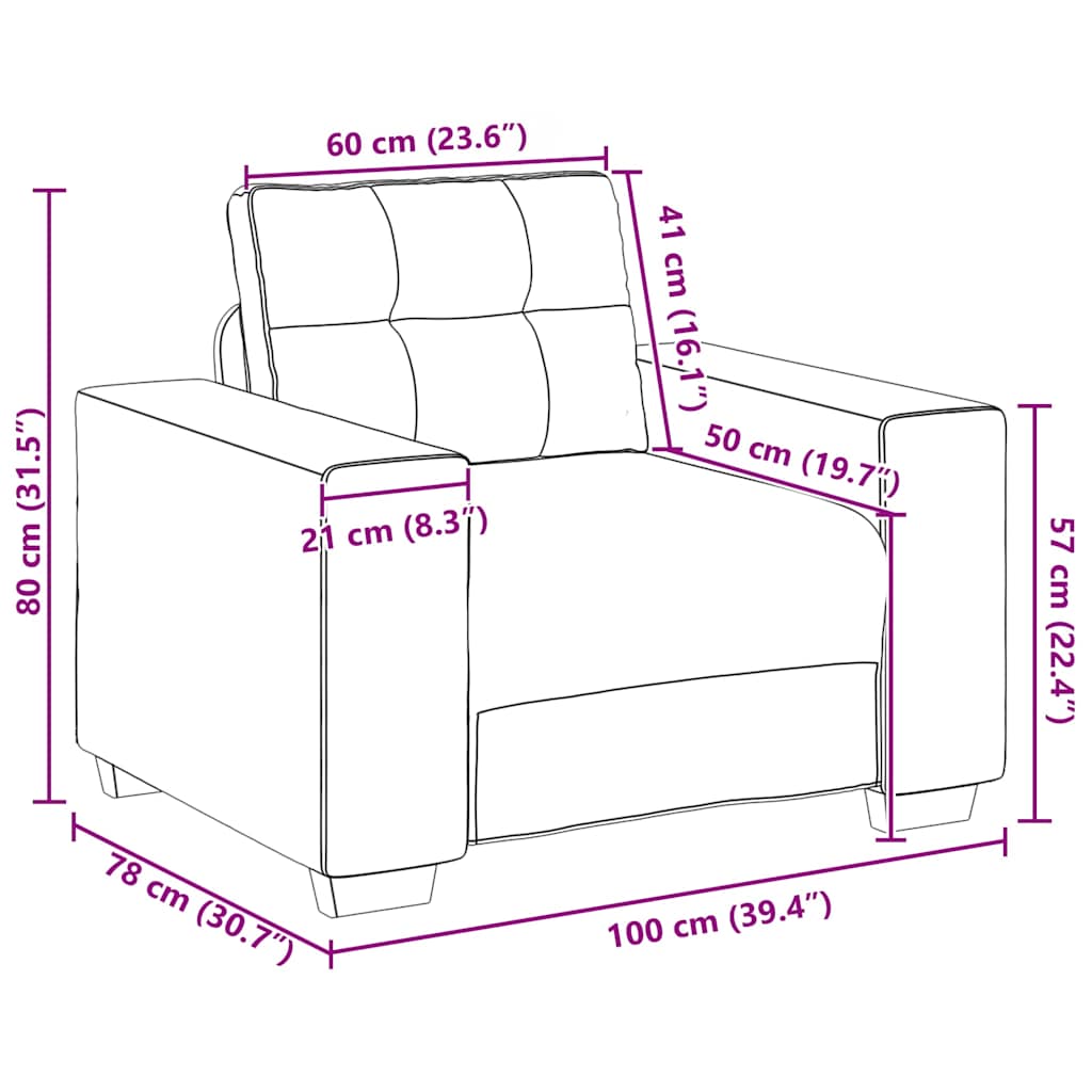 vidaXL Sofa Fotel Ciemnozielony 100x78x80 cm Aksamit