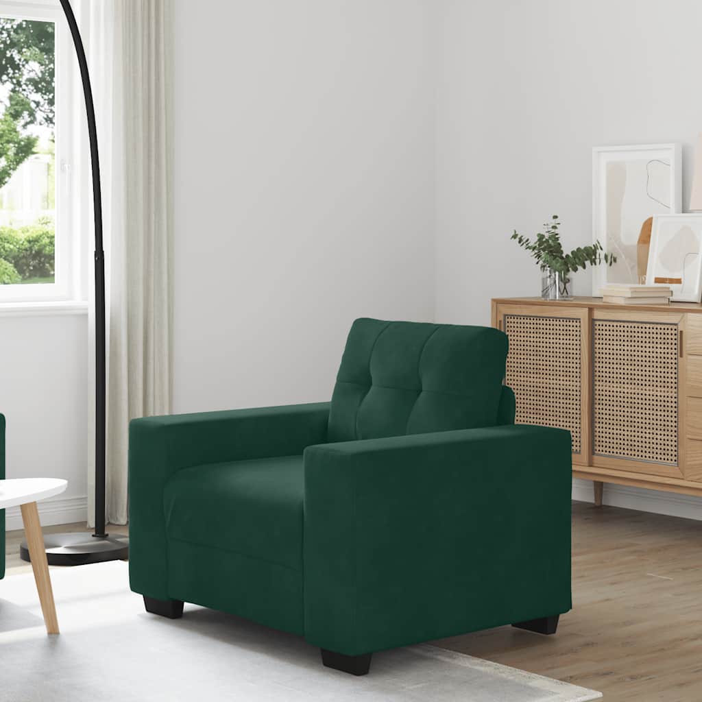 vidaXL Sofa Fotel Ciemnozielony 100x78x80 cm Aksamit