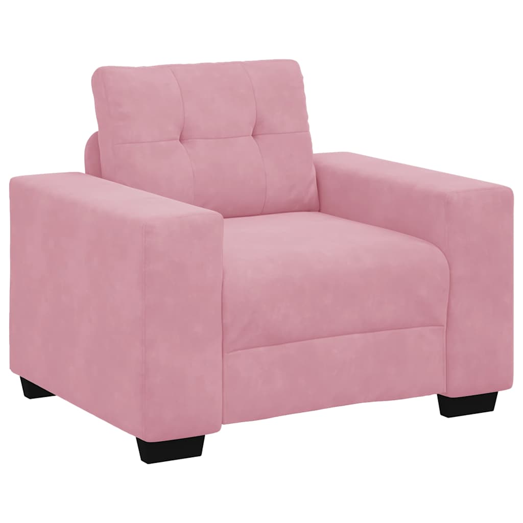 vidaXL Sofa Fotel Różowy 100x78x80 cm Aksamit