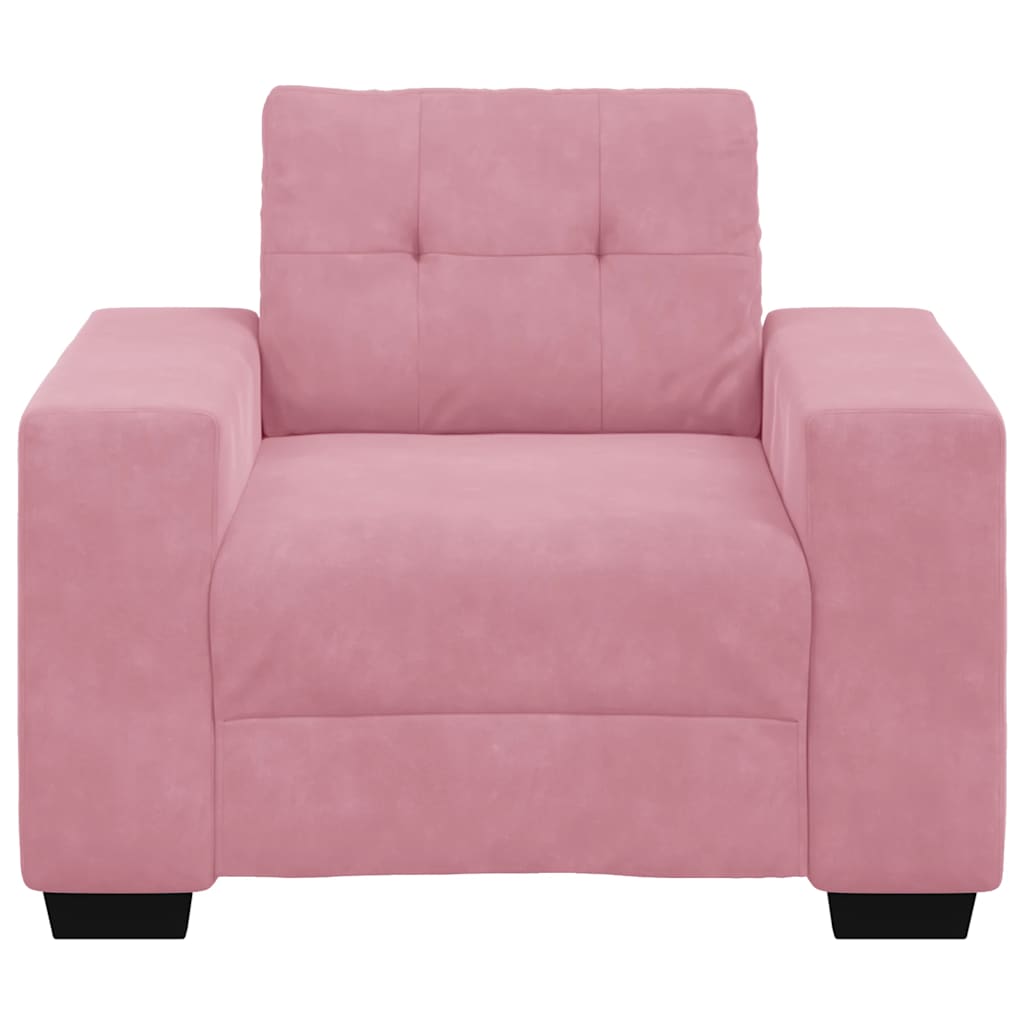 vidaXL Sofa Fotel Różowy 100x78x80 cm Aksamit