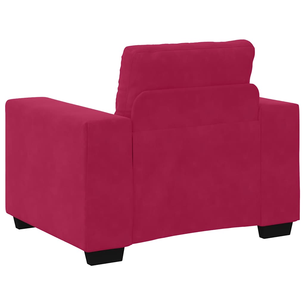 vidaXL Sofa Fotel Wino Czerwone 100x78x80 cm Aksamit