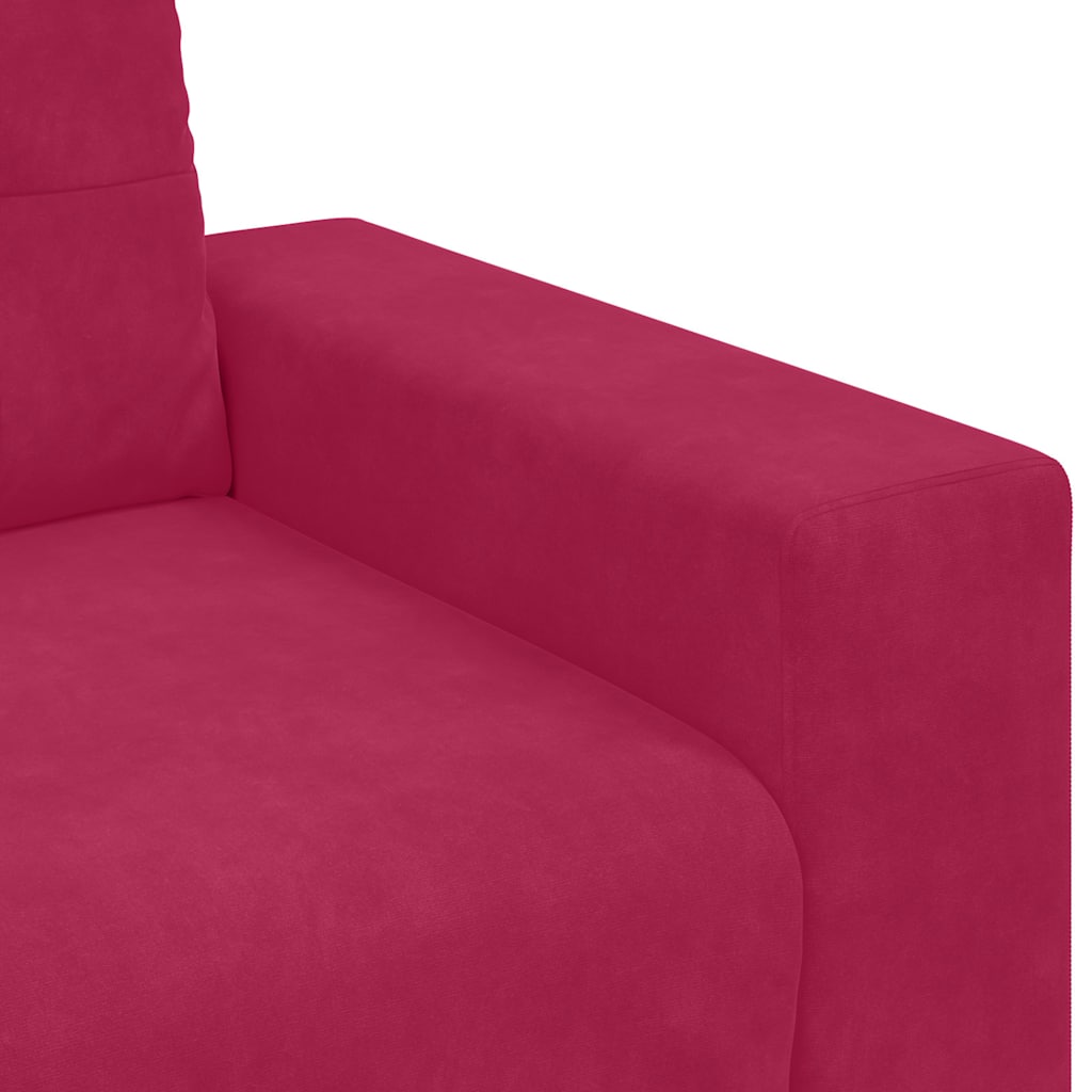 vidaXL Sofa Fotel Wino Czerwone 100x78x80 cm Aksamit
