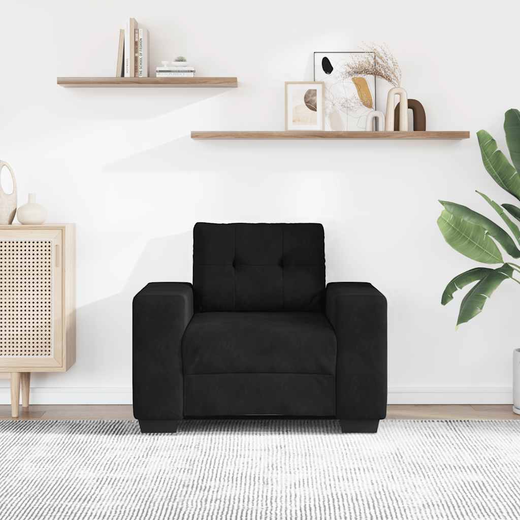 vidaXL Sofa Fotel Czarny 100x78x80 cm Aksamit