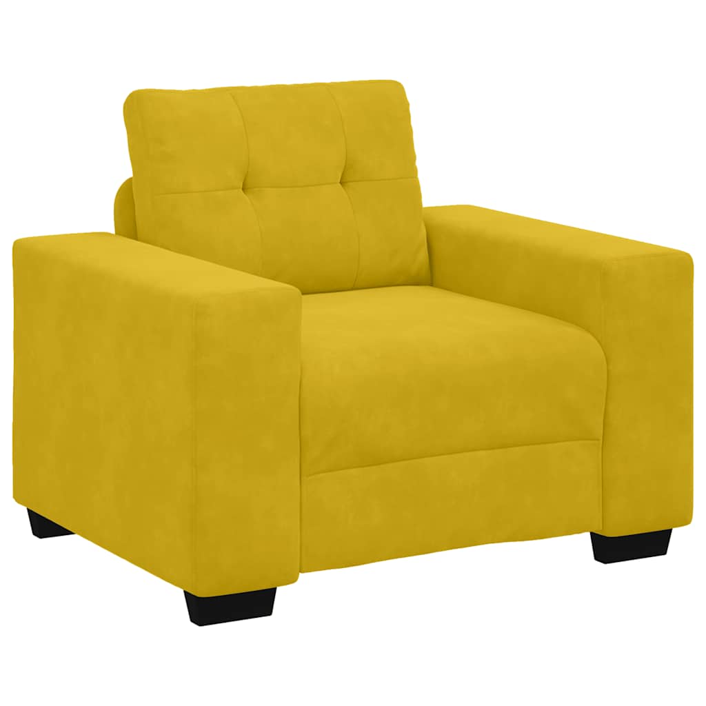 vidaXL Sofa Fotel Żółty 100x78x80 cm Aksamit