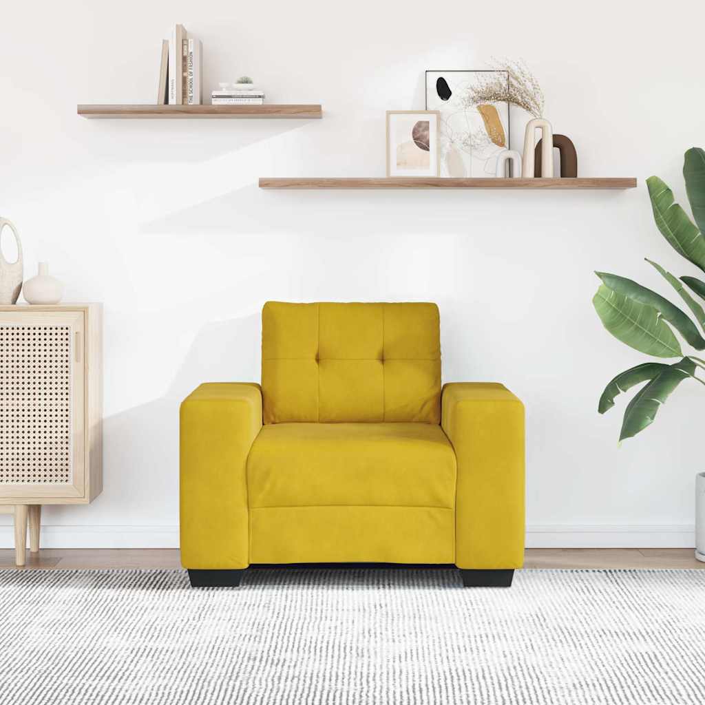 vidaXL Sofa Fotel Żółty 100x78x80 cm Aksamit