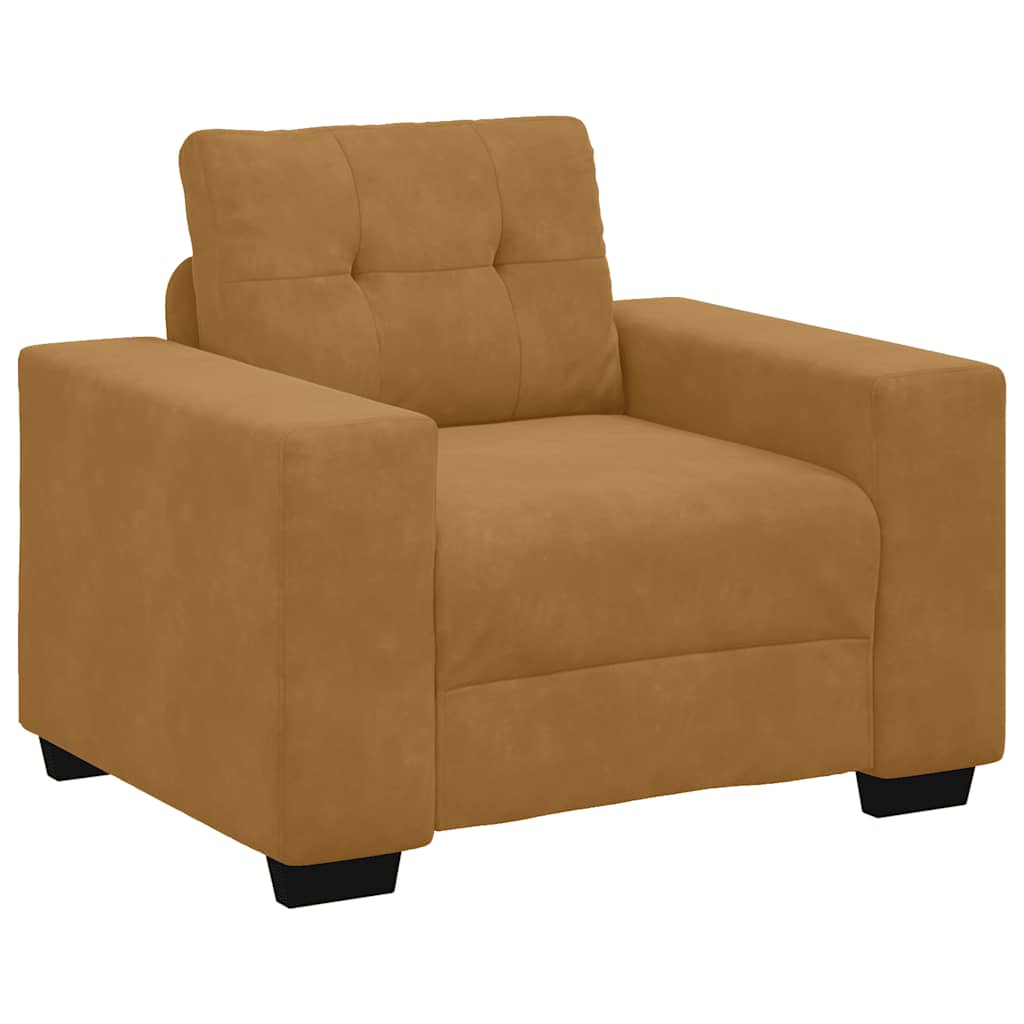 vidaXL Sofa Fotel Brązowy 100x78x80 cm Aksamit
