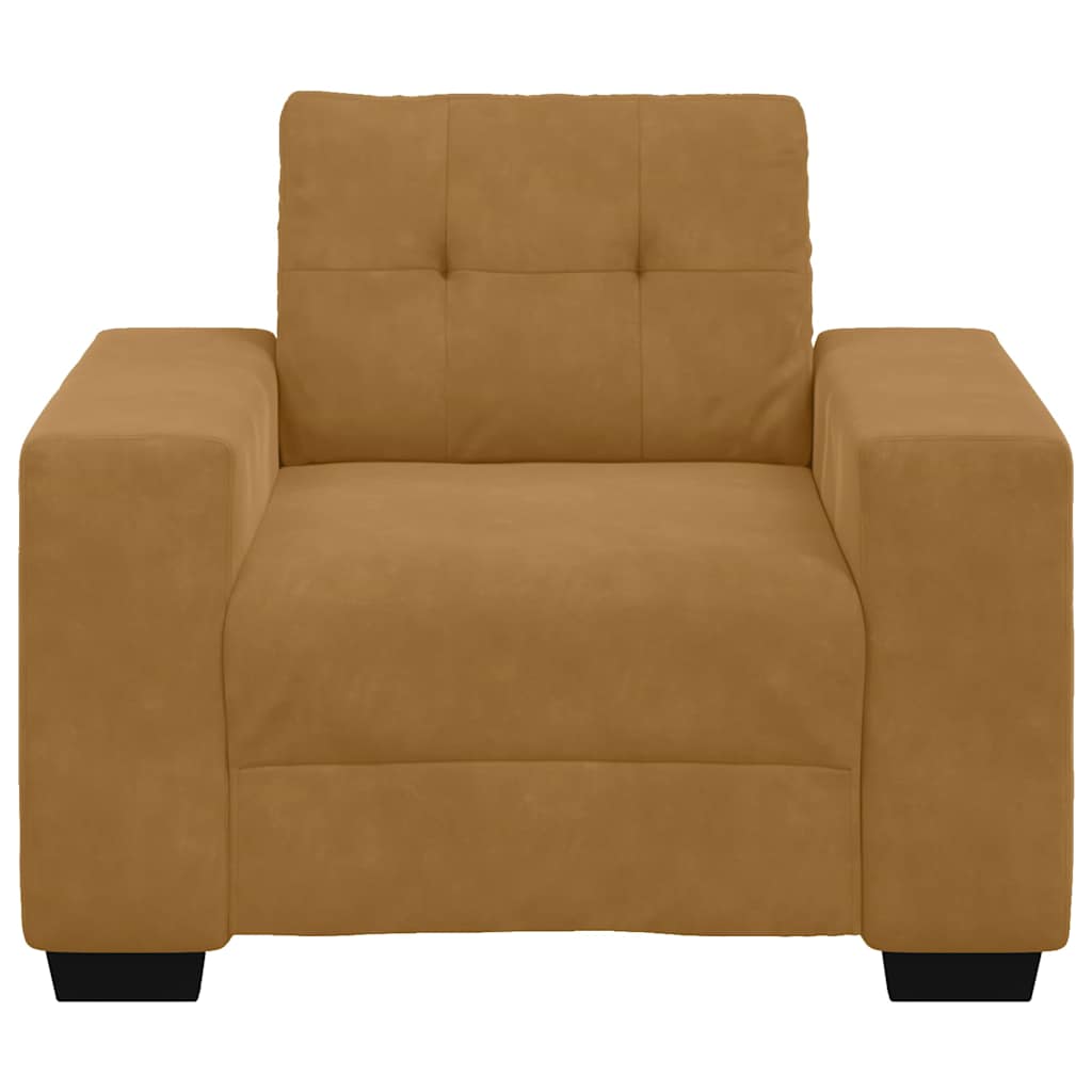 vidaXL Sofa Fotel Brązowy 100x78x80 cm Aksamit
