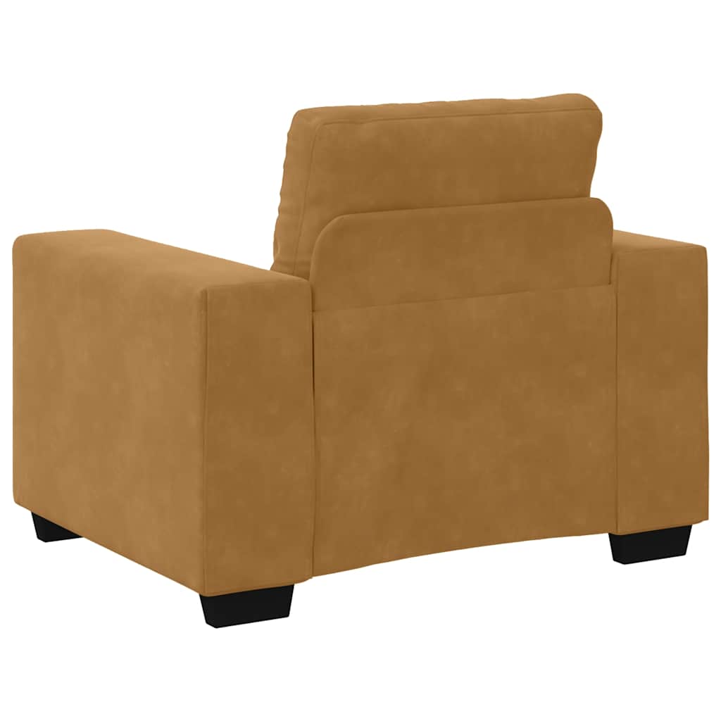 vidaXL Sofa Fotel Brązowy 100x78x80 cm Aksamit