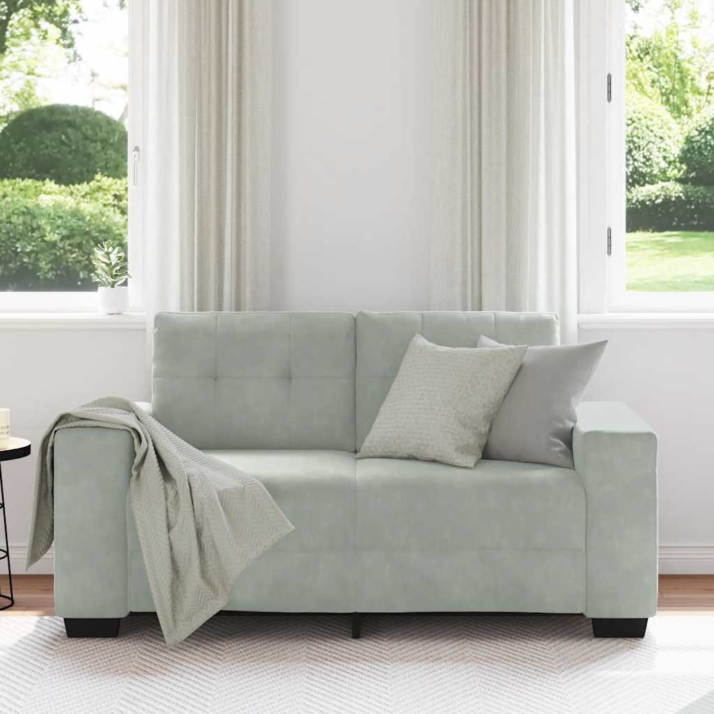 vidaXL Sofa dwuosobowa Jasnoszara 160x77x82 cm Aksamit