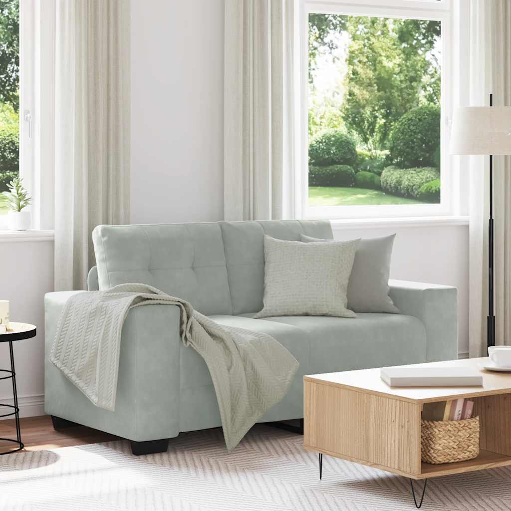 vidaXL Sofa dwuosobowa Jasnoszara 160x77x82 cm Aksamit