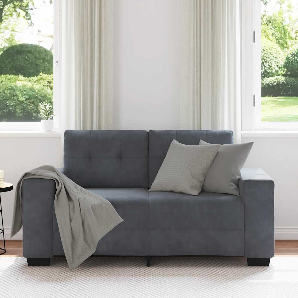 vidaXL Sofa dwuosobowa Ciemnoszara 160x77x82 cm Aksamit