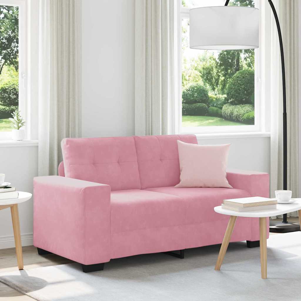 vidaXL Sofa dwuosobowa Różowy 160 cm Aksamit