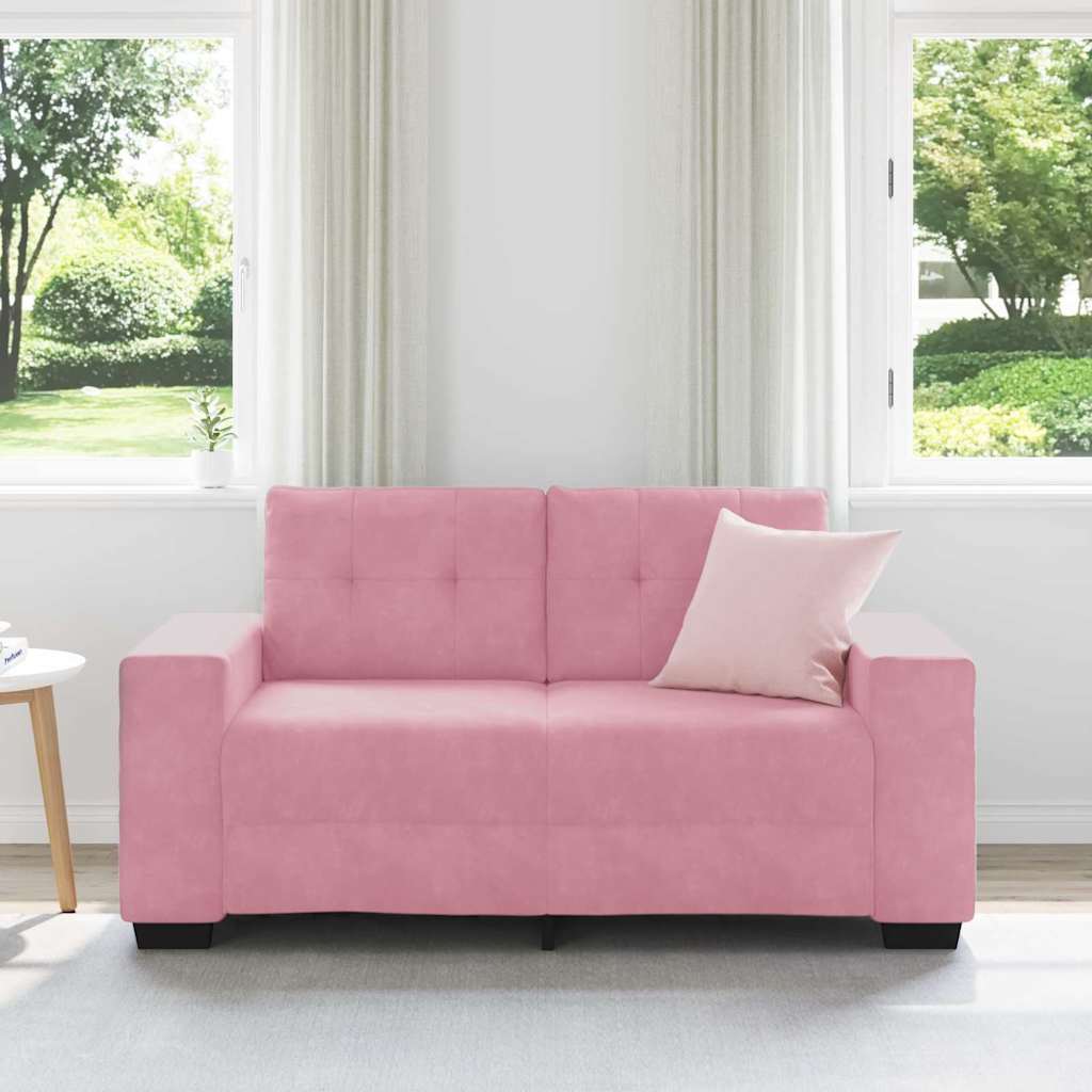 vidaXL Sofa dwuosobowa Różowy 160 cm Aksamit