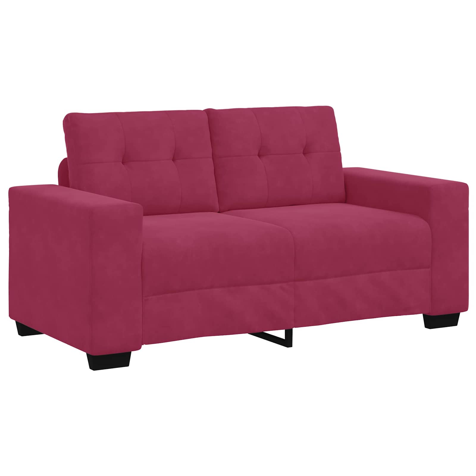 vidaXL Sofa dwuosobowa Czerwone wino 160 cm Aksamit