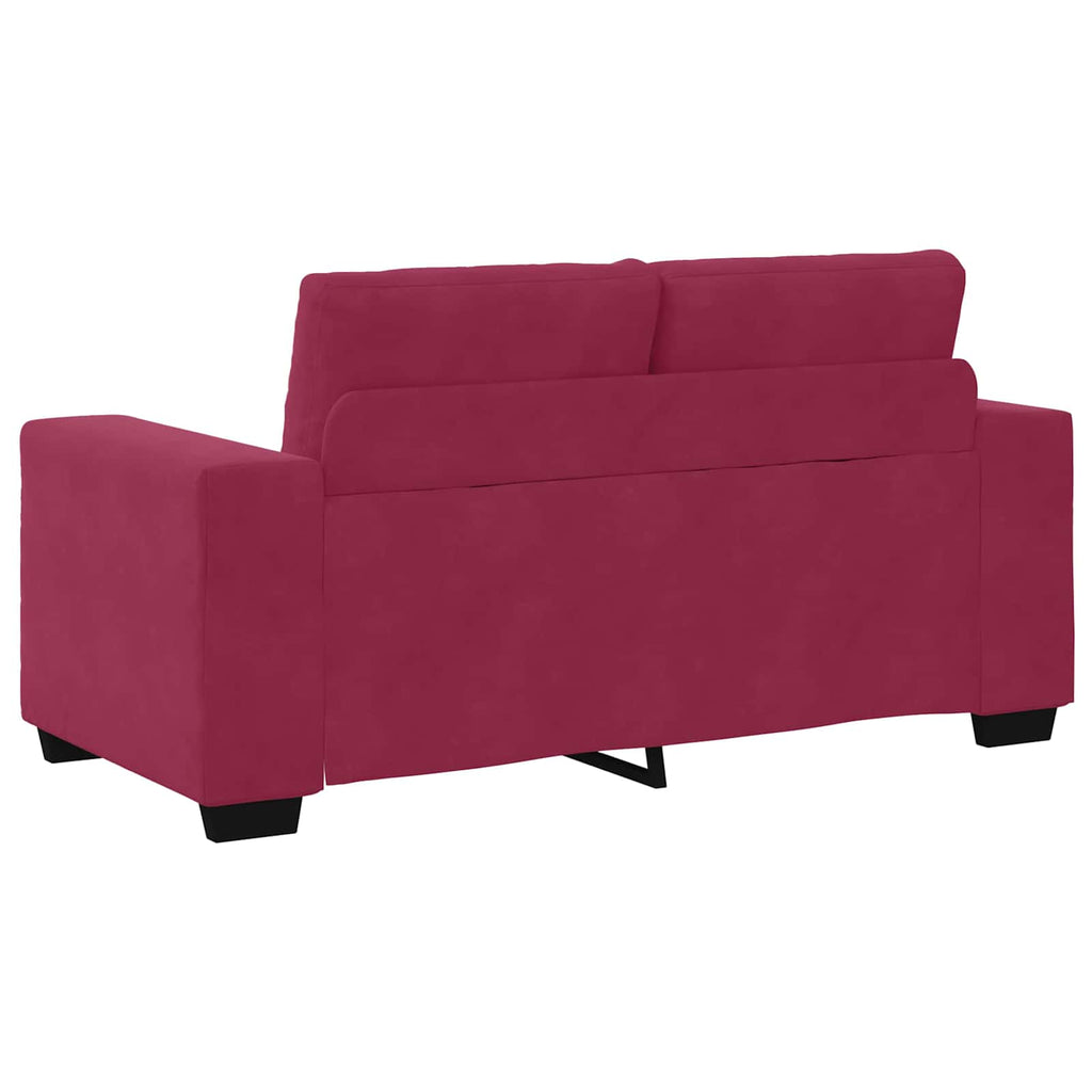 vidaXL Sofa dwuosobowa Czerwone wino 160 cm Aksamit